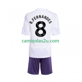 Camisolas de futebol Manchester United Bruno Fernandes 8 Criança Equipamento Alternativa 2025/26 Manga Curta